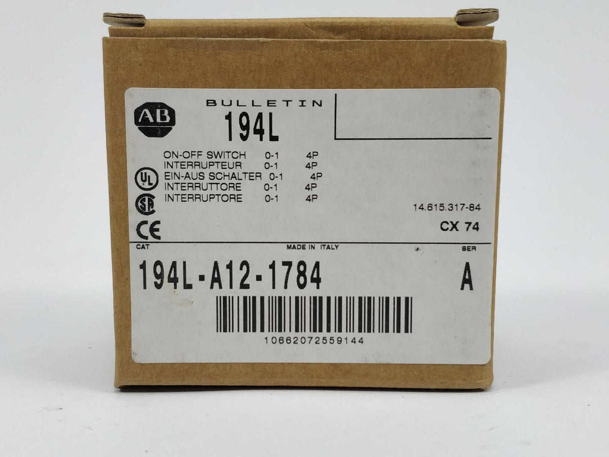 AB 194L-A12-1784 ON-OFF Switch, Ser. A