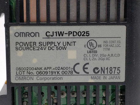 OMRON CJ1W-PD025 Power Supply Unit