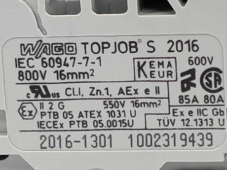 Wago 2016-1301 Terminal block, IEC60947-7-1