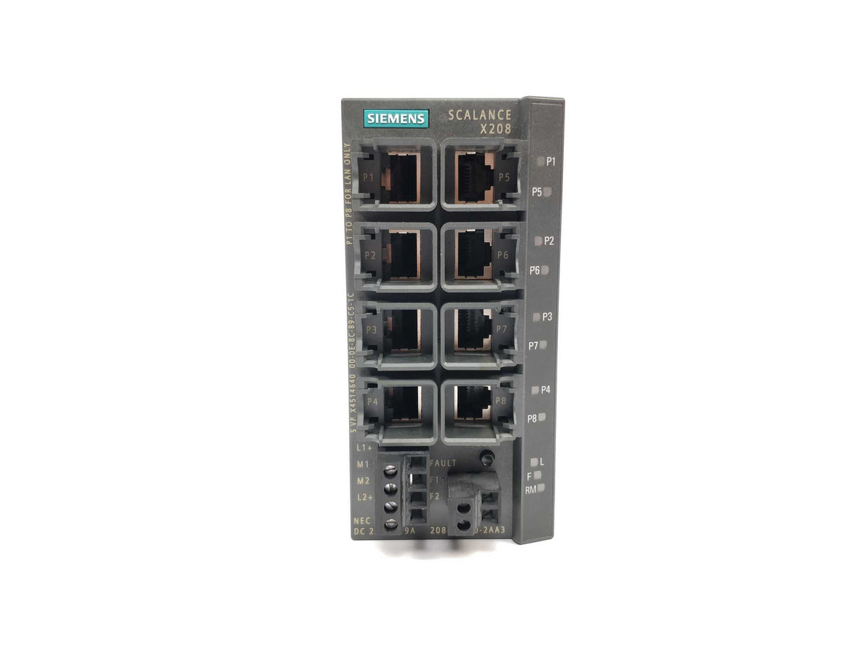 Siemens 6GK5208-0BA10-2AA3 Managed IE switch E03 F4.0 DC 24V 0,19A
