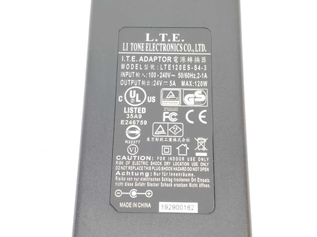 L.T.E. Li Tone Electronics LTE120ES-S4-3 24V 5A I.T.E. adaptor