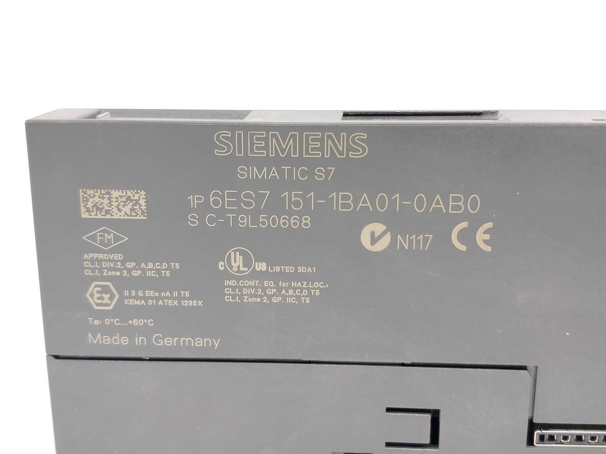 Siemens 6ES7151-1BA01-0AB0 Interface Module ET 200S. E.01