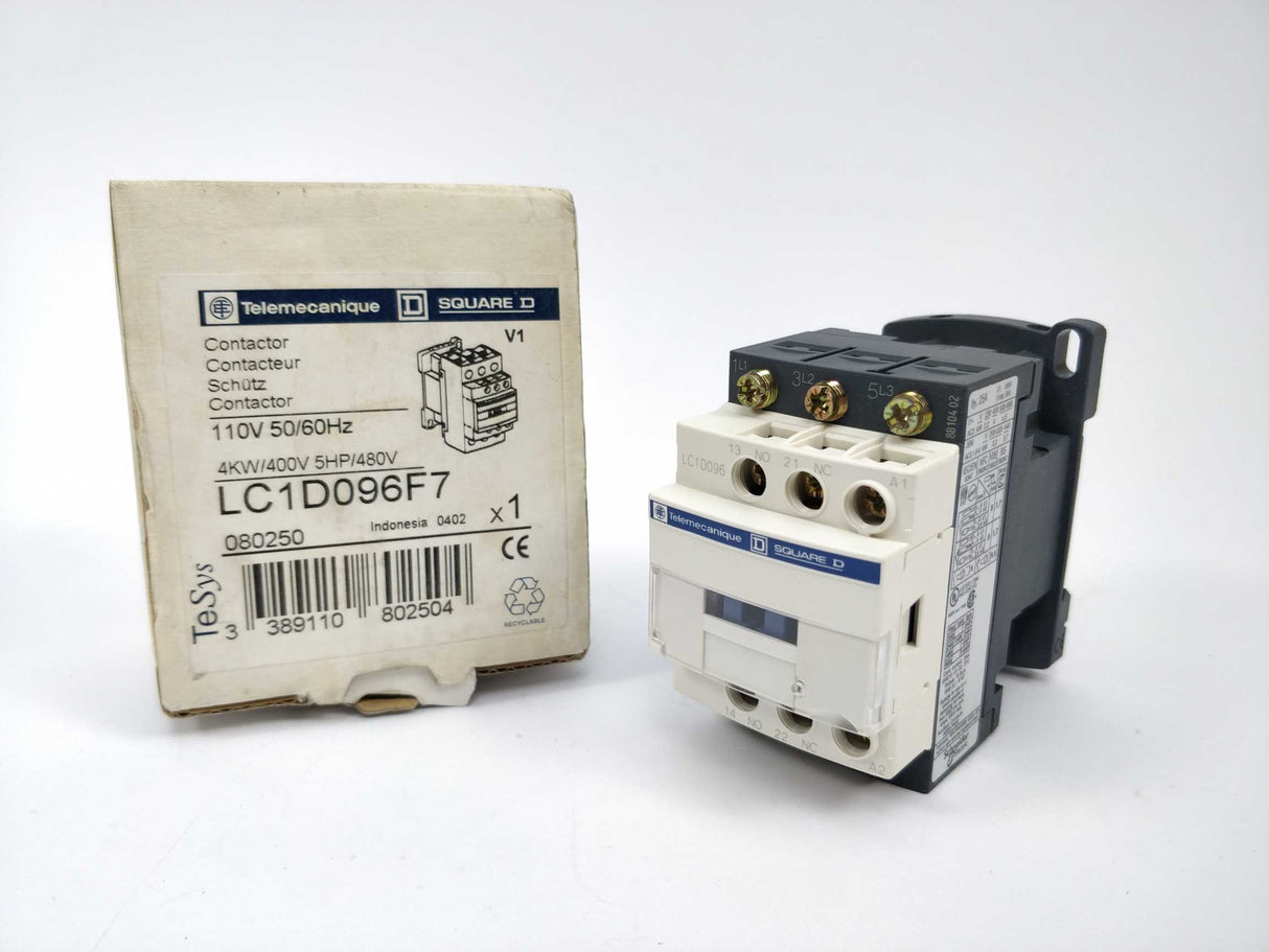 Schneider Electric LC1D096F7 080250 Relay Contactor 110V 50/60Hz
