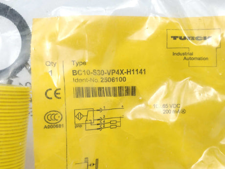 Turck BC10-S30-VP4X-H1141 Capacitive Sensor 2506100