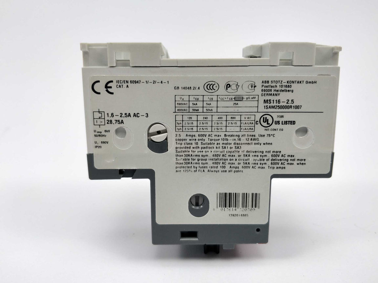 ABB 1SAM250000R1007 MS116-2.5