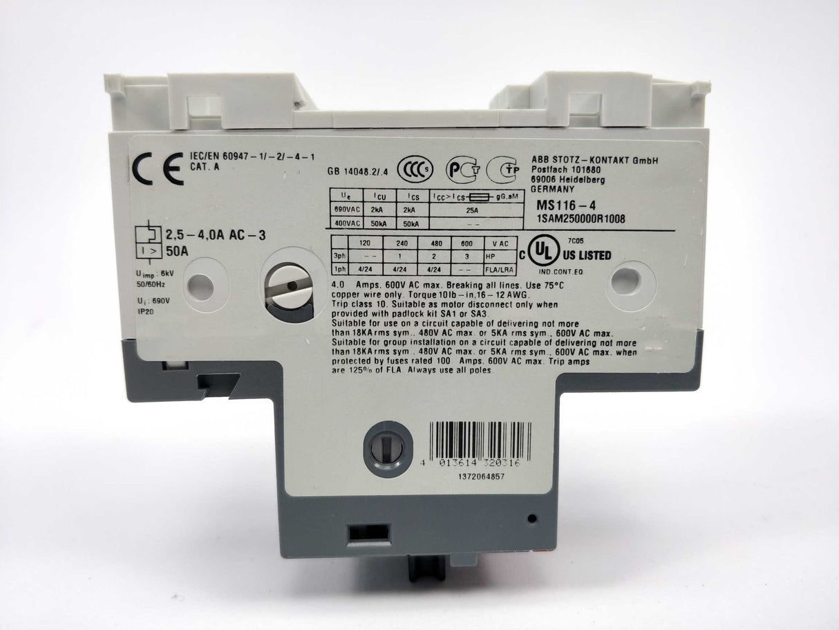 ABB 1SAM250000R1008 MS116-4.0