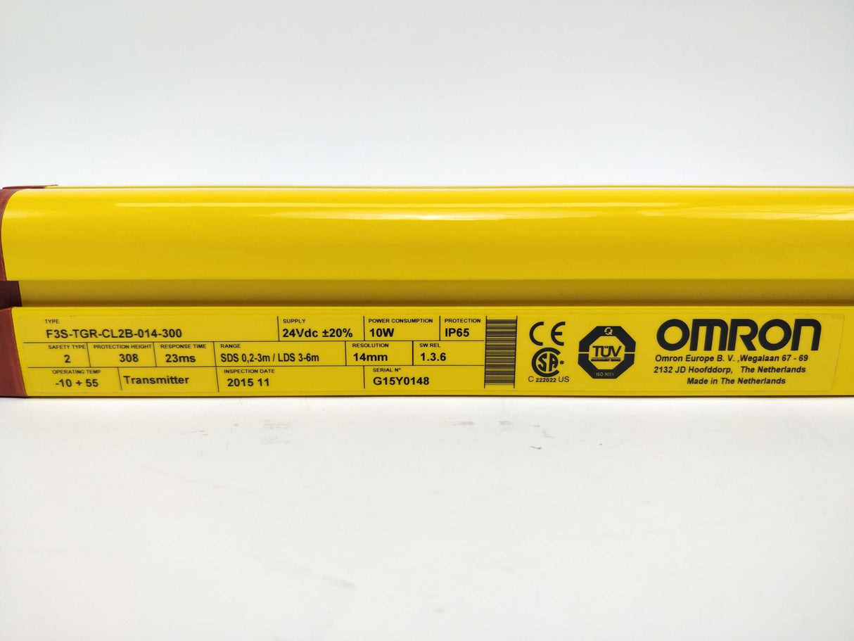 OMRON F3S-TGR-CL2B-014-300 Safety Light Curtain 24VDC