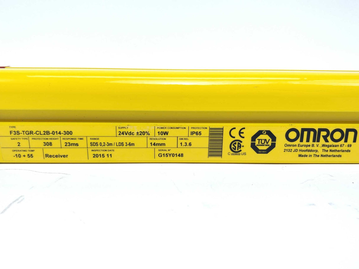 OMRON F3S-TGR-CL2B-014-300 Safety Light Curtain 24VDC