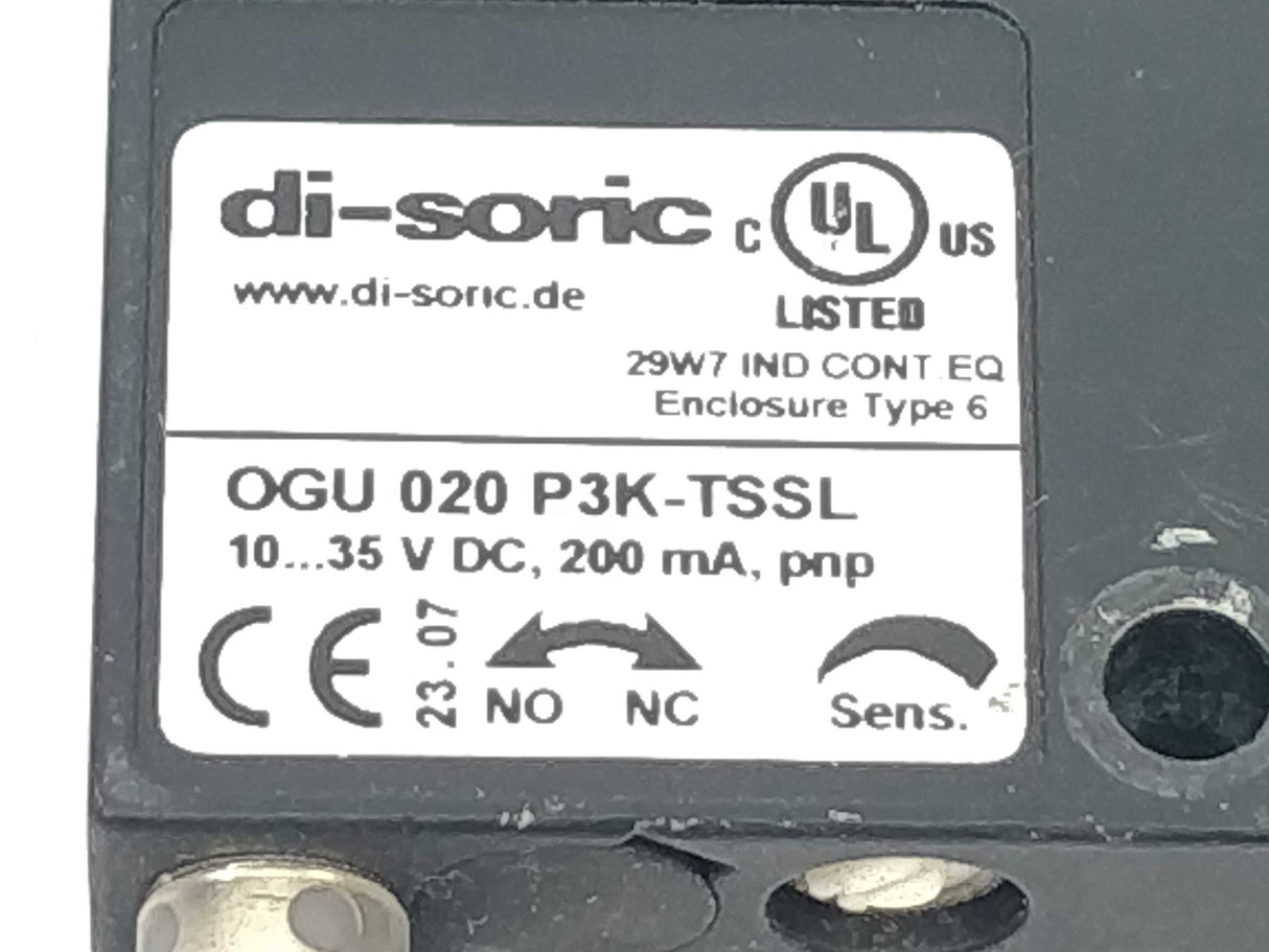 Di-Soric OGU 020 P3K-TSSL FORK LIGHT BARRIER