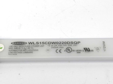 BANNER WLS15CDW0220DSQP LOW POWER LED STRIP LIGHT