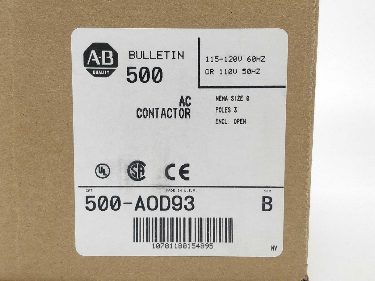 AB 500-A0D93 AC Contactor 115-120V coil