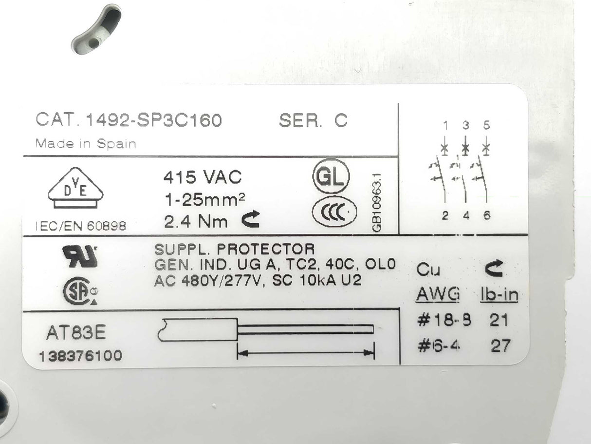 AB 1492-SP3C160 Circuit breaker SER.C