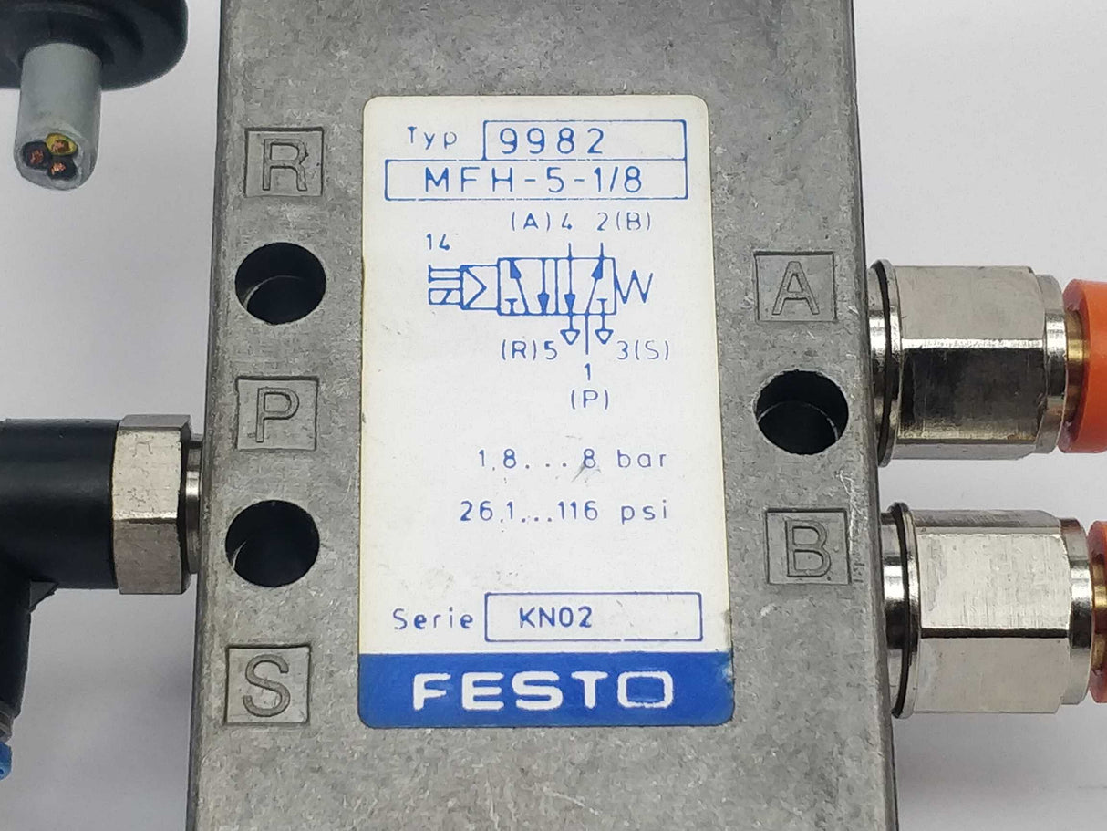 Festo 9982 Solenoid Valve MFH-5-1/8, Ser. Kno2