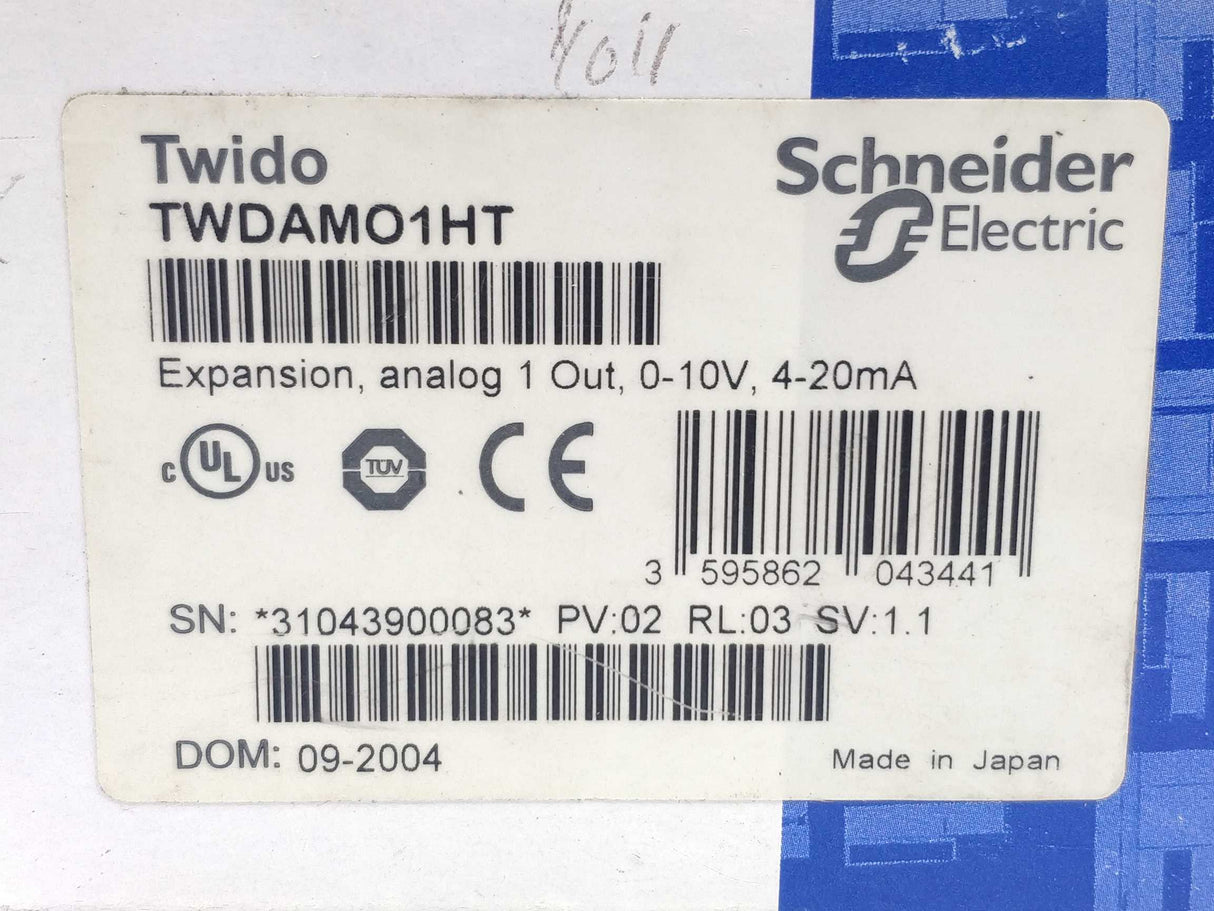 Schneider Electric TWDAMO1HT Twido Analog Expansion Module
