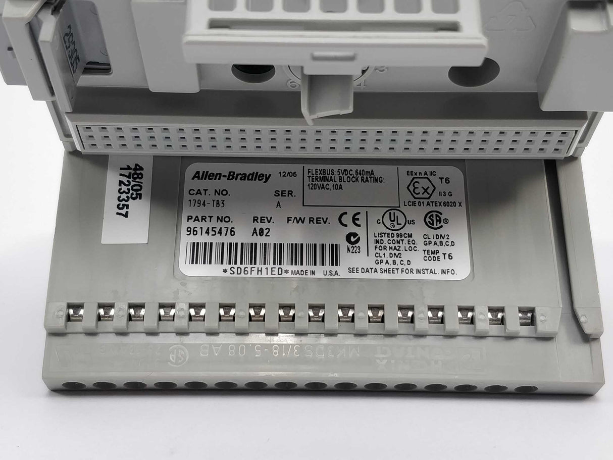 AB 1794-OB16P Output Module 96268276 & Terminal Base1794-TB3