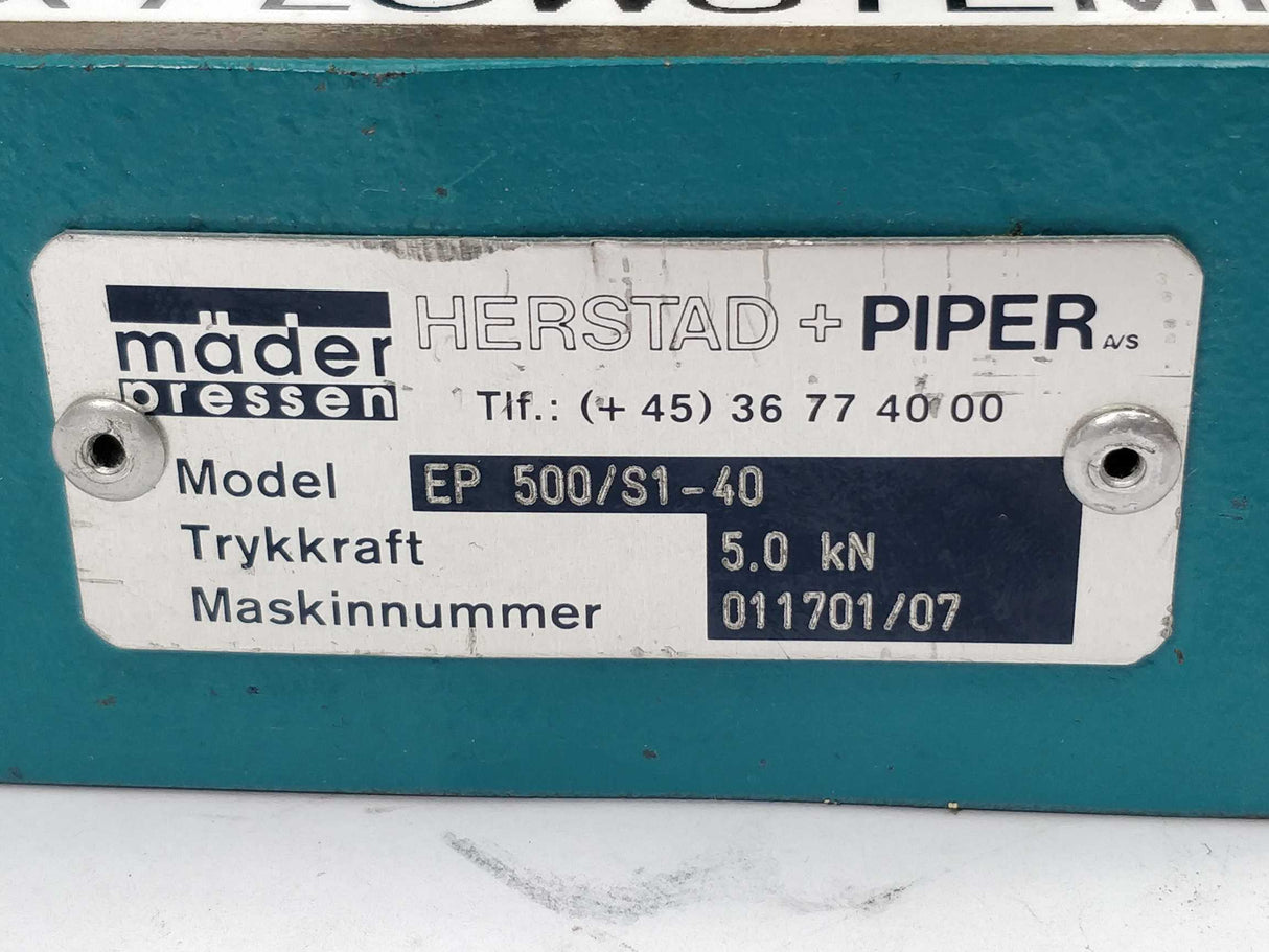 Mader Pressen EP 500/S1-40 Manual Press 5.0 kN Capacity