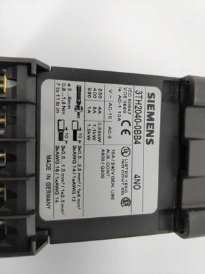 Siemens 3TH20 40-0BB4 Control relay 4A 220VAC 24VDC