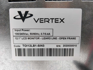 Vertex TOI12LB1-SIN3 12.1" LCD Monitor- Lizard line- Open frame