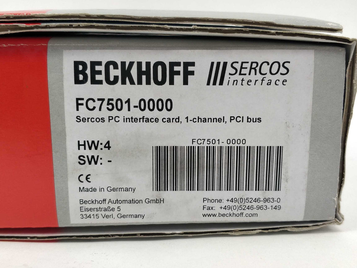 Beckhoff FC7501-0000 Interface card, 1 channel, PCI bus