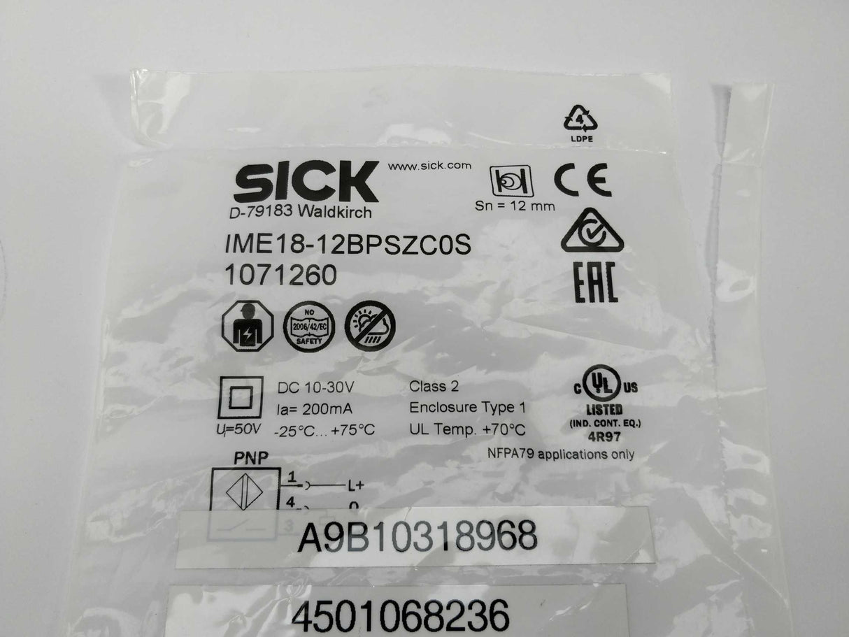 SICK IME18-12BPSZC0S 1071260 Inductive proximity sensor