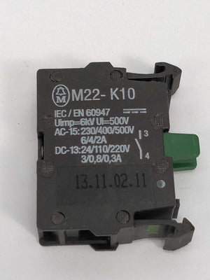 Eaton M22-K10 Contact Block 10A/600VAC 1A/250VDC 4Pcs