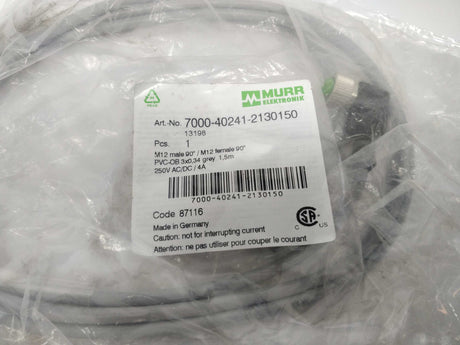 Murr 7000-40241-2130150 M12 male 90° / M8 female 90°+cable