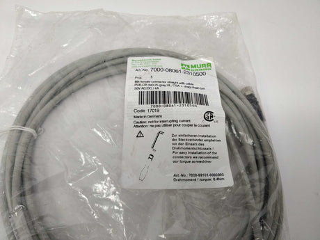 Murr 7000-08061-2310500 M12 male 90° / M8 female 90°+cable