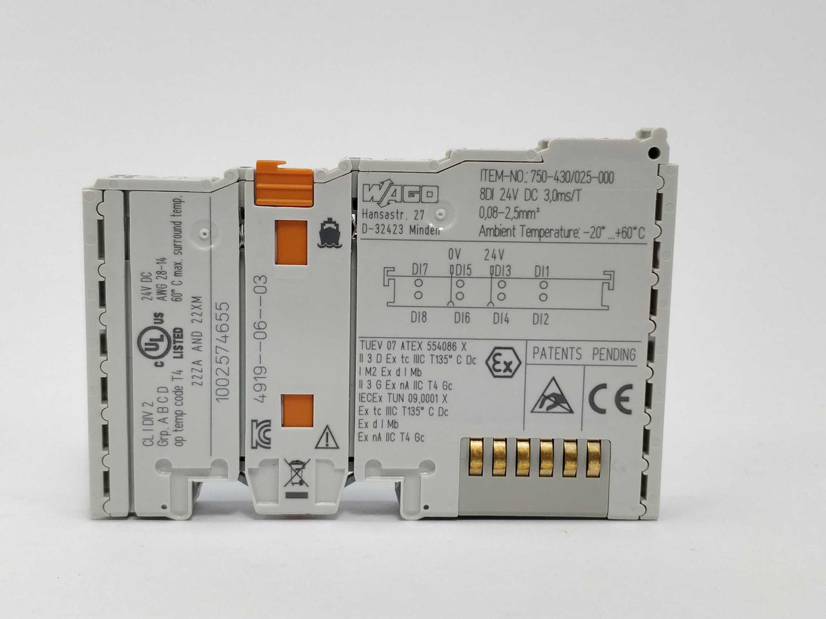 Wago 750-430 8-channel digital input; 24 VDC; 3 ms