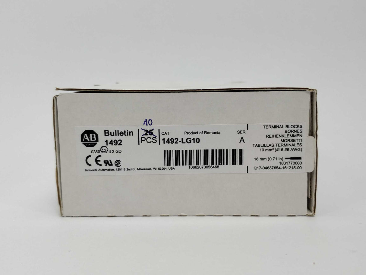 AB 1492-LG10 10 Pcs. IEC Terminal Block  Ser A