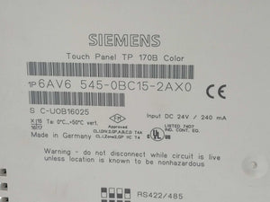 Siemens 6AV6545-0BC15-2AX0 Touch Panel TP170B Color