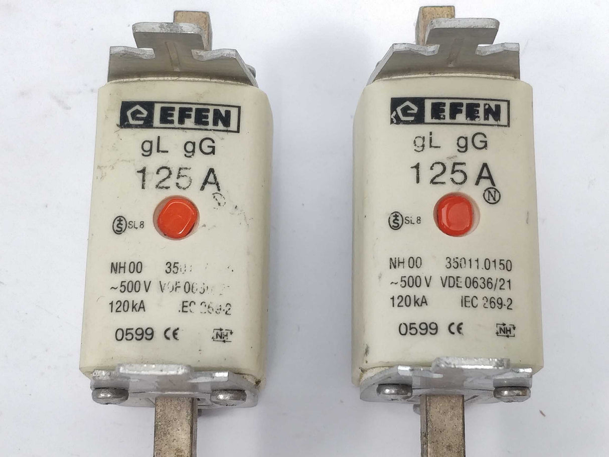 Efen 350110150 Fuse 125A 500V gL NH00 120kA 2 Pcs