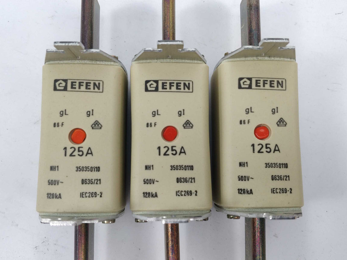 Efen 350350110 Fuse 125A 500V gL NH1 120kA 3Pcs