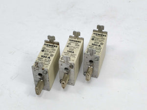 Siemens 3NA3830 Fuse 100A 500V gL NH000 120kA 3 Pcs.