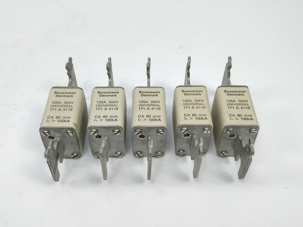 Bussmann 171A4119 Fuse 125A 500V Universal CA 80mm 100kA 5 Pcs.