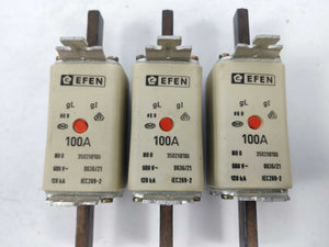 Efen 350290100 Fuse 100A 500V gL NH0 120kA 3Pcs.