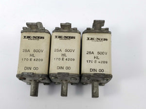 LK/Bussmann 170E4209 Fuse 25A 500V HL 3 Pcs.