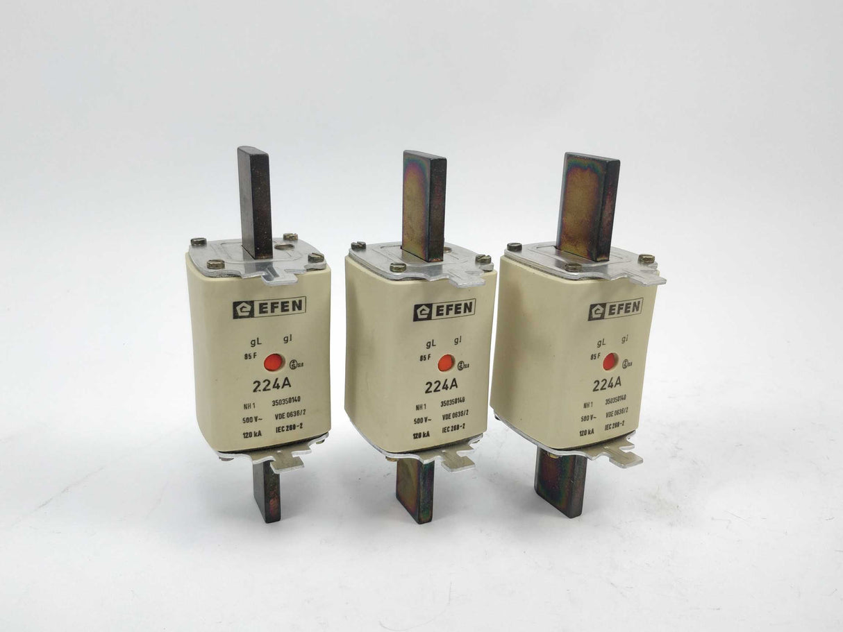 Efen 350350140 Fuse 224A 500V gL NH1 120kA 3Pcs.