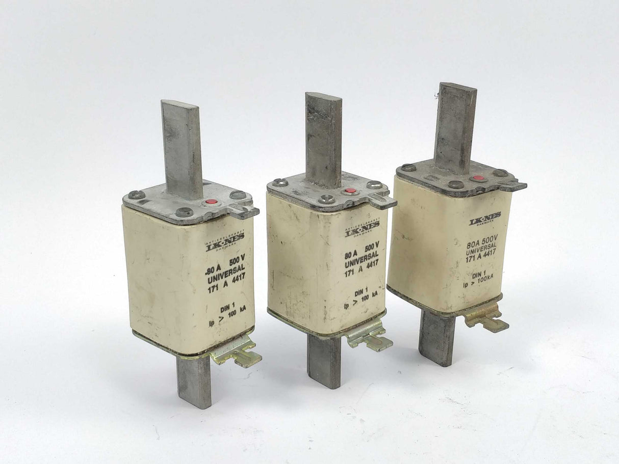 LK/Bussmann 171A4417 Fuse 80A 500V universal DIN 1 100kA 3Pcs.