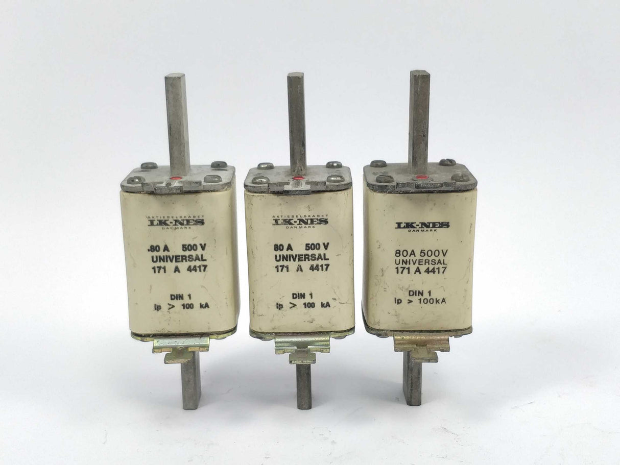 LK/Bussmann 171A4417 Fuse 80A 500V universal DIN 1 100kA 3Pcs.