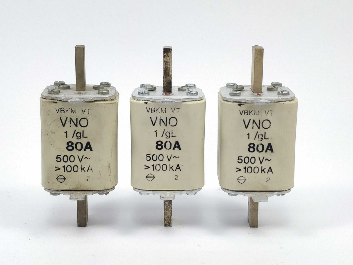 VBKM  Fuse 80A 500V gL NH1 100kA 3Pcs.