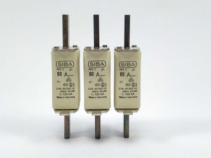 SIBA 2000313 Fuse 80A 500V gL NH1 120kA