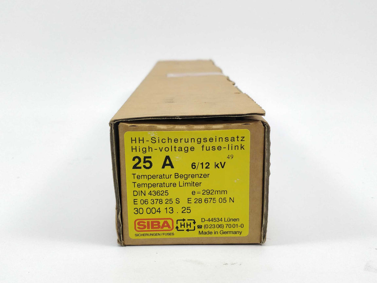 SIBA 3000413.25 Fuse In: 25A Un: 6/12kV 292mm