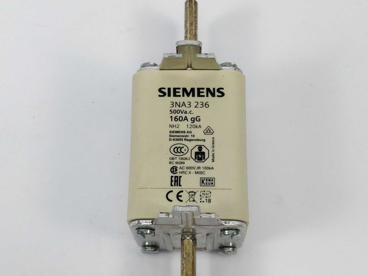 Siemens 3NA3236 Fuse 160A 500V NH2 gG