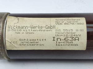 WICKMANN 2115551500083 Fuse In: 63A Un: 12/24kV