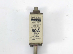 Lindner Vollschutz  Fuse 80A 500V gL NH-C00 120kA