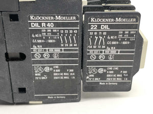 Klöckner Moeller DIL R 40 Contactor with 22 DIL Auxiliary Contact 220VAC Coil