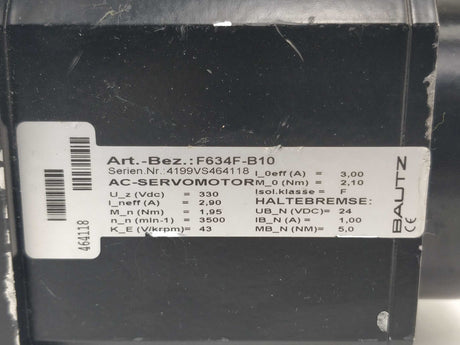 BAUTZ F634F-B10 AC servo motor