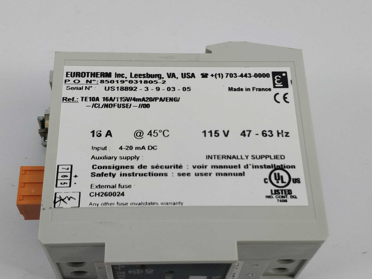 Eurotherm TW10A 16A/115V/4mA20 Compact Power Controller