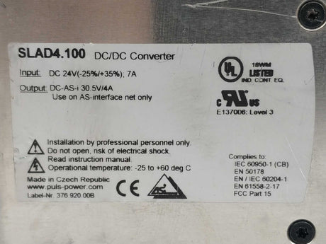 Puls SLAD4.100 24V in 30.5V 4A DC/DC Converter