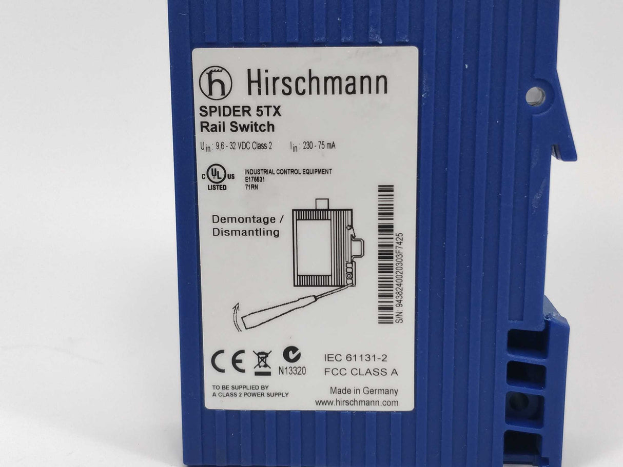 Hirschmann SPIDER 5TX Rail switch (204198291750)
